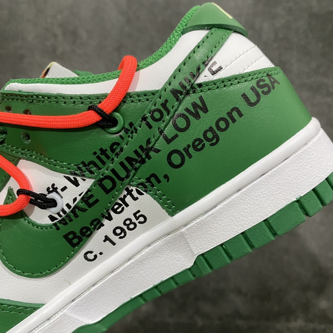 图片[9]-纯原S版Off White x Dunk 白绿联名 非常不错的版本 中高端品质 值得这个价格 全头层皮料 裁片清洁度很高 鞋型到位 尺码：36-46-选品中心