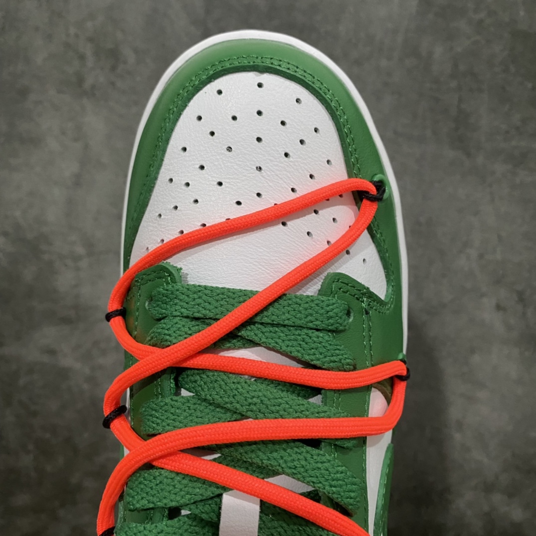 图片[5]-纯原S版Off White x Dunk 白绿联名 非常不错的版本 中高端品质 值得这个价格 全头层皮料 裁片清洁度很高 鞋型到位 尺码：36-46-选品中心
