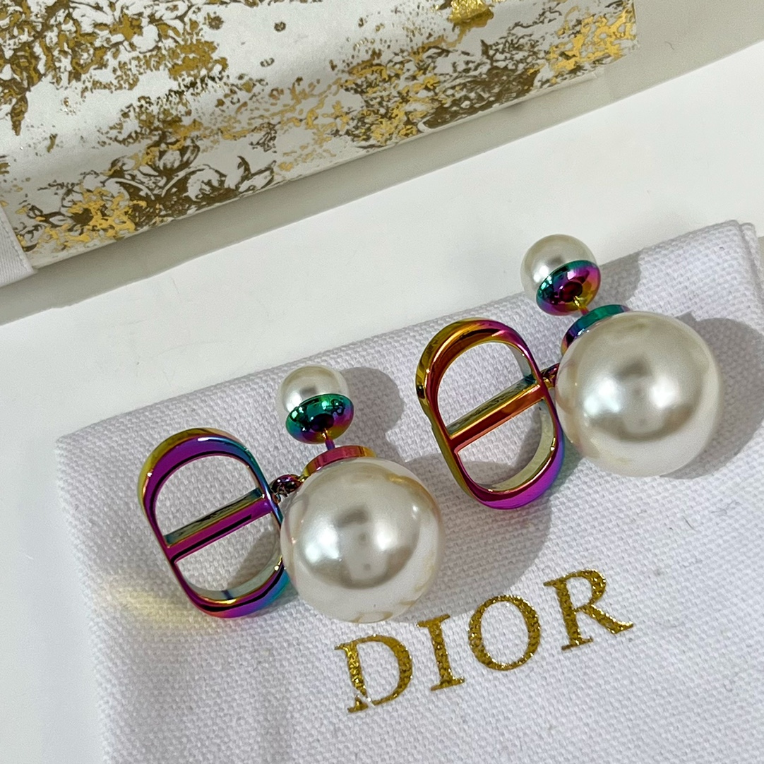 新款☑️DIOR迪奥CD大小珍珠耳钉耳环