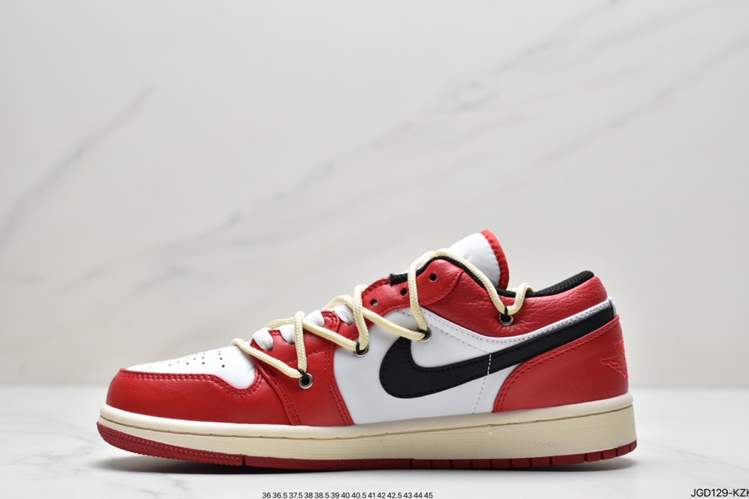 180 Air Jordan AJ1 Low 芝加哥白红解构绑带553558-118