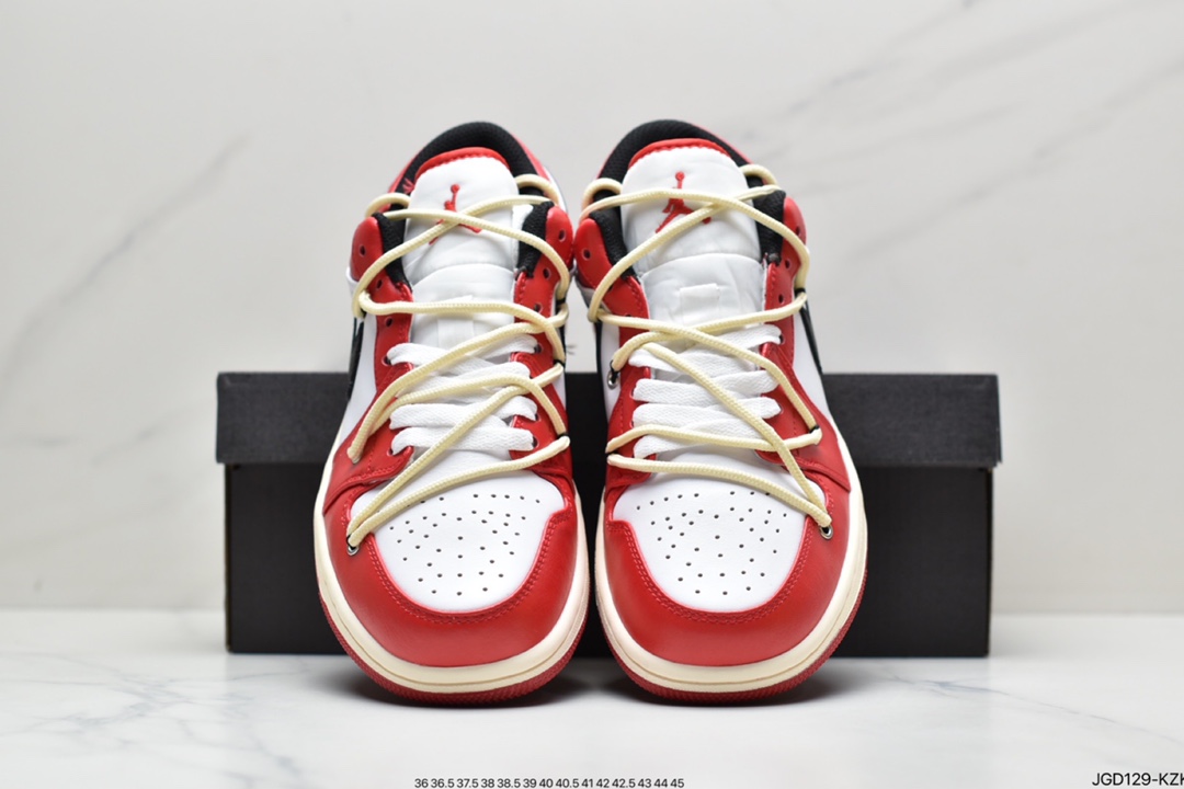 180 Air Jordan AJ1 Low 芝加哥白红解构绑带553558-118