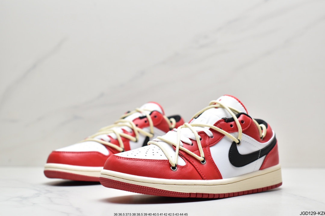 180 Air Jordan AJ1 Low 芝加哥白红解构绑带553558-118
