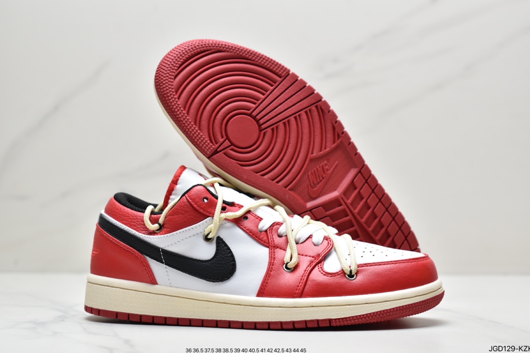 180 Air Jordan AJ1 Low 芝加哥白红解构绑带553558-118