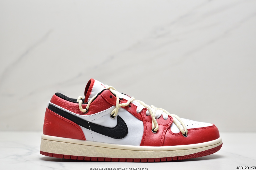 180 Air Jordan AJ1 Low 芝加哥白红解构绑带553558-118