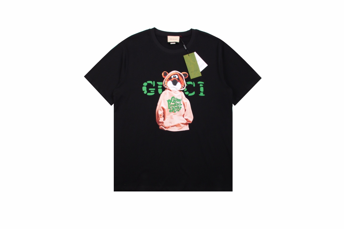 Gucci 22ss 衫帽熊印花短袖