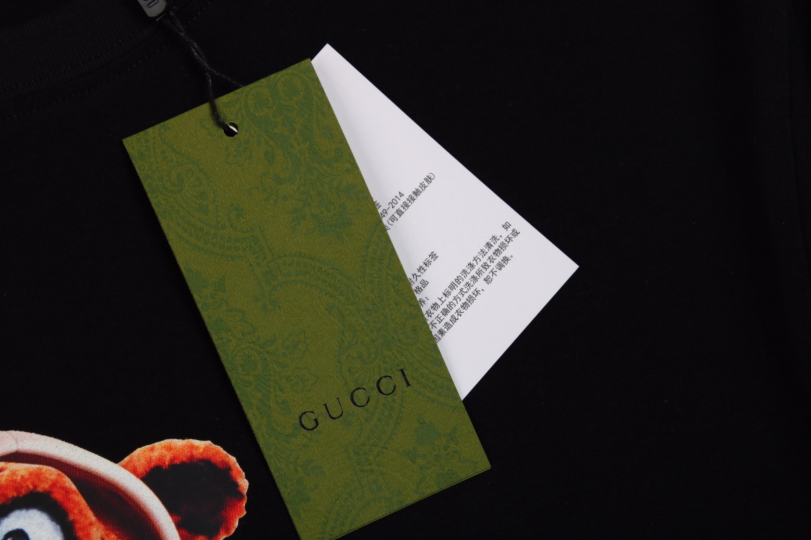 Gucci 22ss 衫帽熊印花短袖