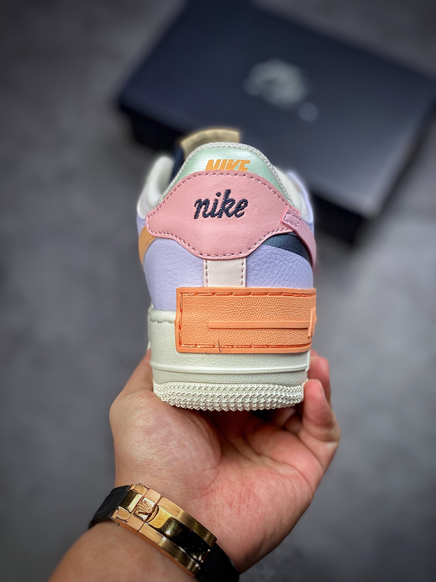 200 Air Force 1 Shadow 多彩拼接 轻量增高低帮百搭板鞋”拼接马卡龙” CI0919-111