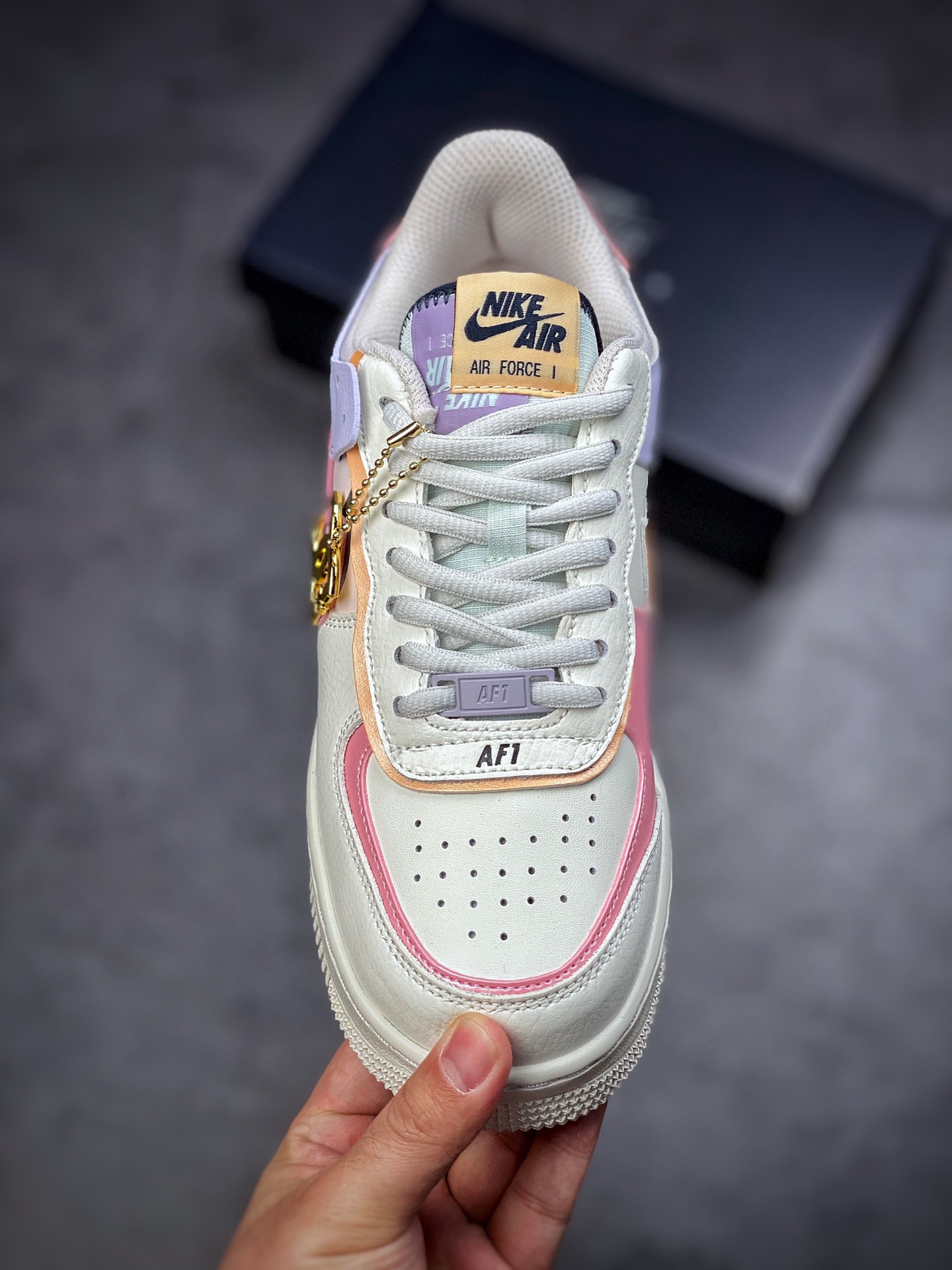 200 Air Force 1 Shadow 多彩拼接 轻量增高低帮百搭板鞋”拼接马卡龙” CI0919-111