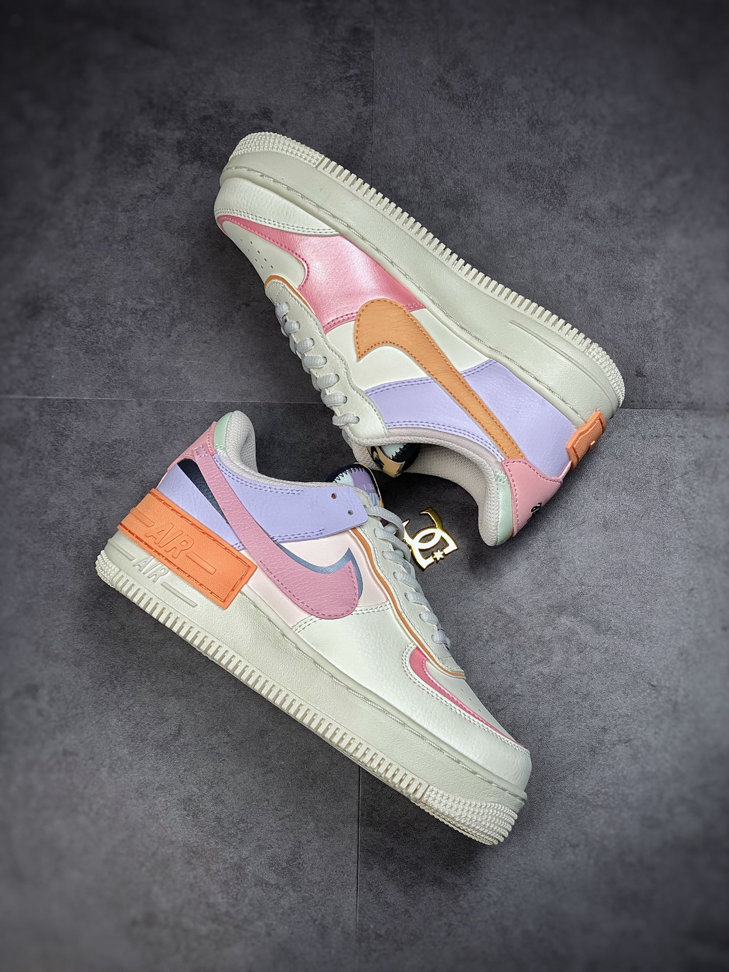 200 Air Force 1 Shadow 多彩拼接 轻量增高低帮百搭板鞋”拼接马卡龙” CI0919-111