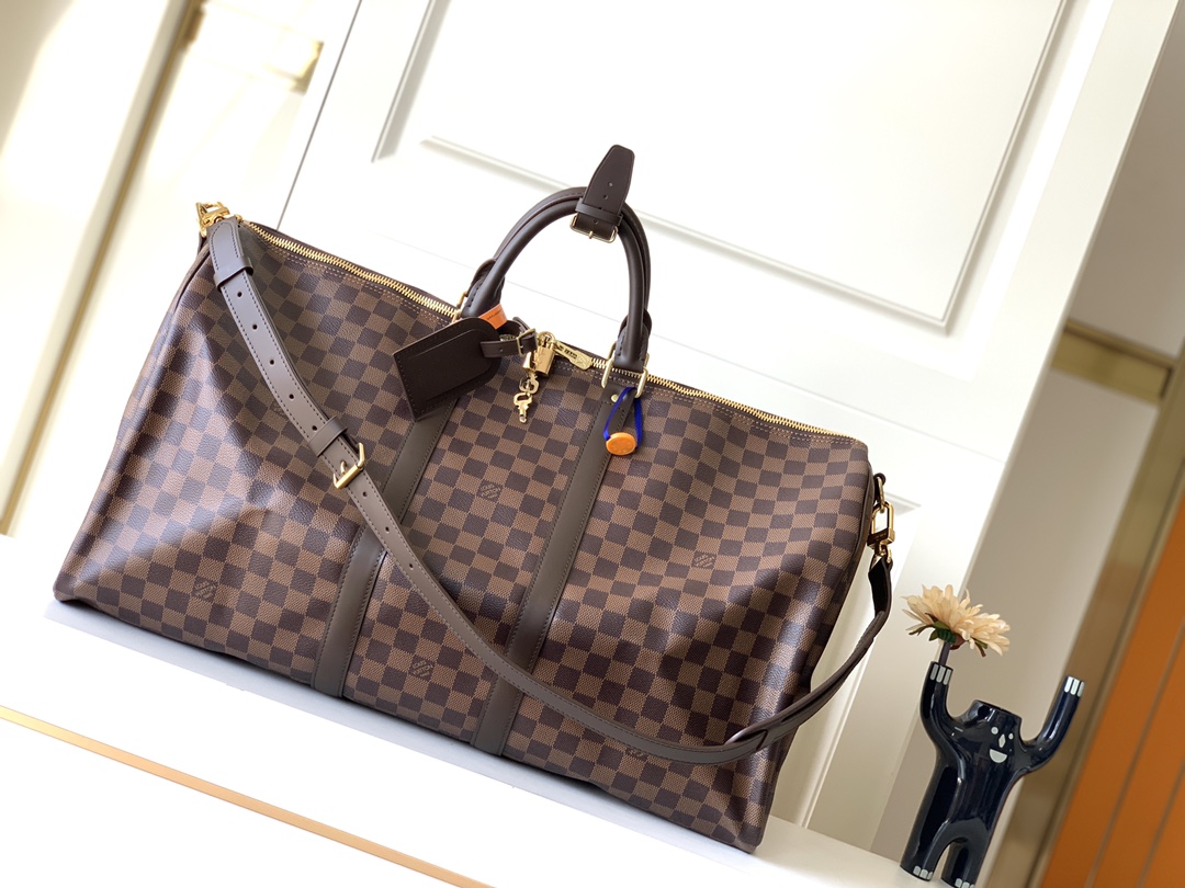 2023 Replica
 Louis Vuitton LV Keepall Travel Bags Men Monogram Canvas Casual N41414