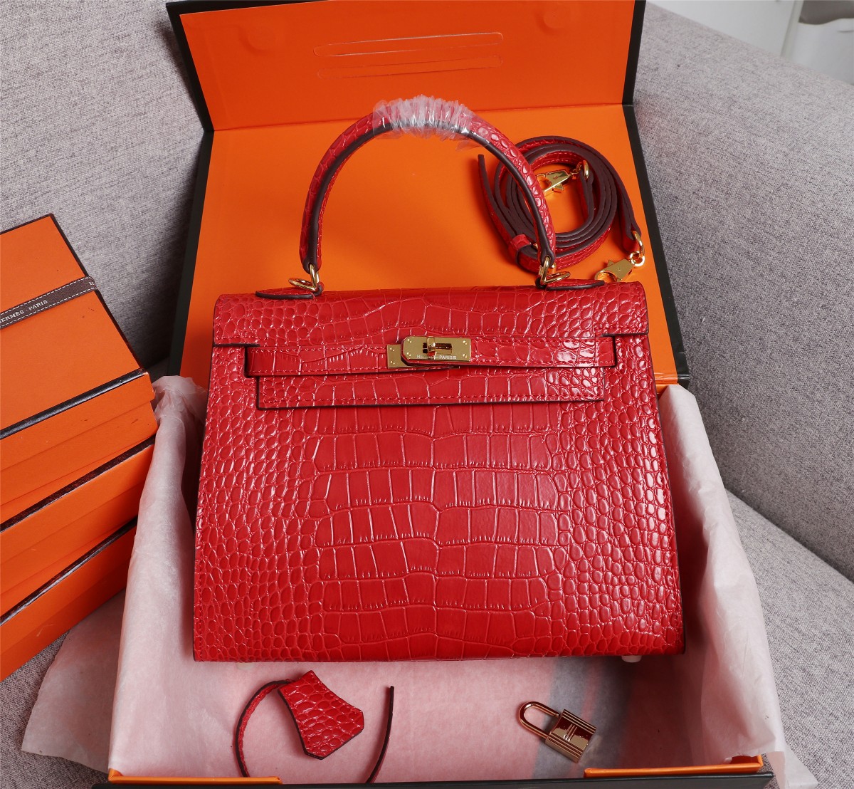 Hermes Kelly Handbags Crossbody & Shoulder Bags Red Calfskin Cowhide Mini
