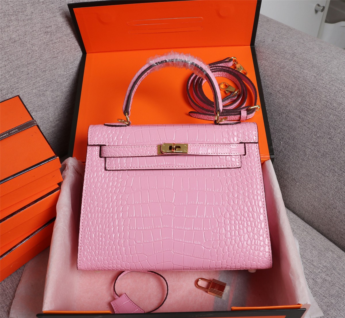 Hermes Kelly Handbags Crossbody & Shoulder Bags Pink Calfskin Cowhide Mini