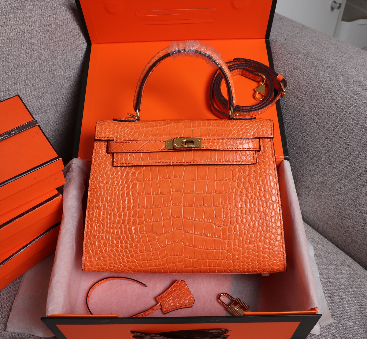 Buy Top High quality Replica
 Hermes Kelly Handbags Crossbody & Shoulder Bags Orange Calfskin Cowhide Mini