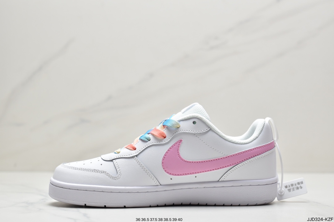 130 耐克Nike Court Borough Low 2”Grey/White/Lake Blue”学院系列休闲运动皮革板鞋BQ5448-117