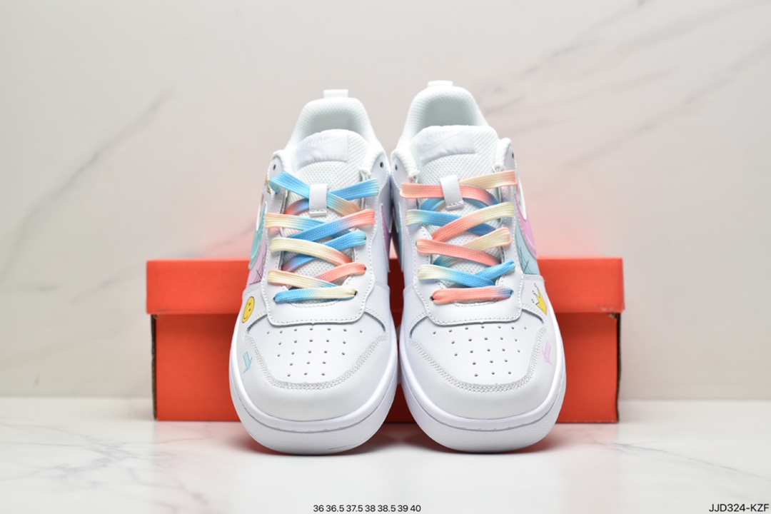 130 耐克Nike Court Borough Low 2”Grey/White/Lake Blue”学院系列休闲运动皮革板鞋BQ5448-117