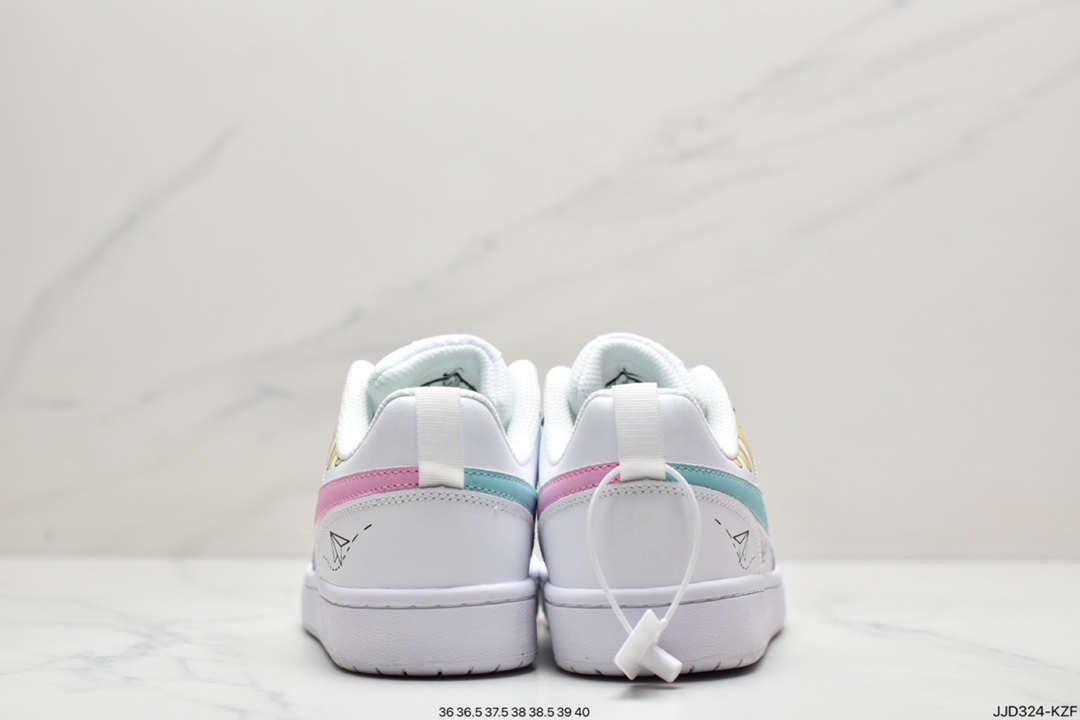 130 耐克Nike Court Borough Low 2”Grey/White/Lake Blue”学院系列休闲运动皮革板鞋BQ5448-117