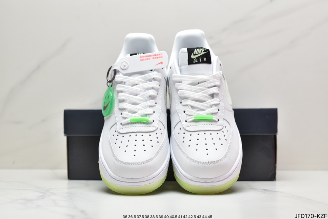 170 耐克 Nike Air Force 1 Low “Have A Nike Day”笑脸夜光空军一号低帮休闲板鞋 CT3228-100