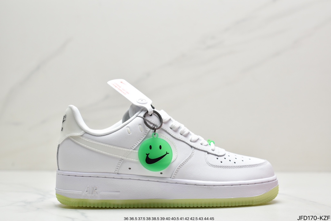 170 耐克 Nike Air Force 1 Low “Have A Nike Day”笑脸夜光空军一号低帮休闲板鞋 CT3228-100