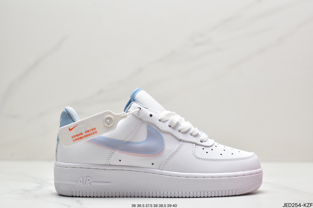 150 耐克Air Force1’ 07 蓝粉双钩原楦头原纸板 CW1574-100