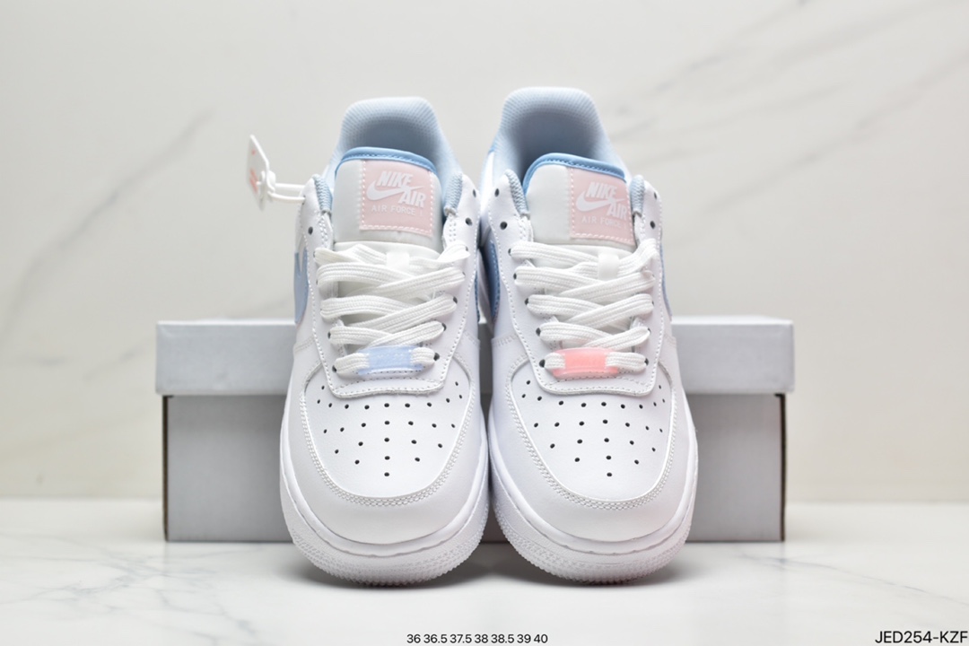 150 耐克Air Force1’ 07 蓝粉双钩原楦头原纸板 CW1574-100