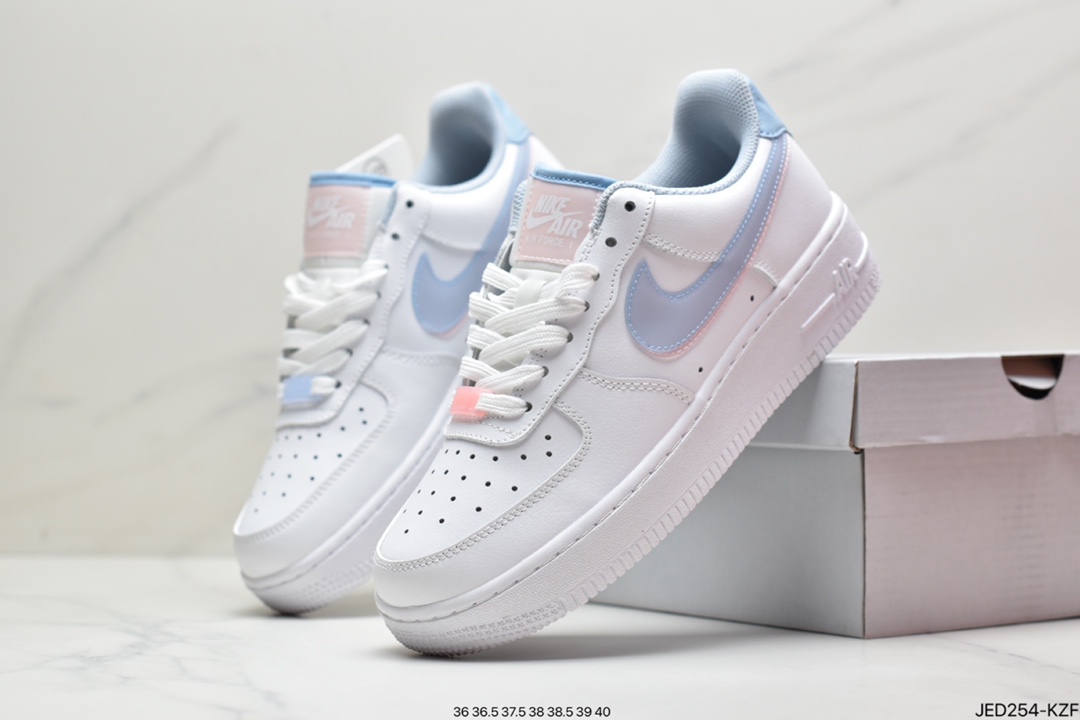 150 耐克Air Force1’ 07 蓝粉双钩原楦头原纸板 CW1574-100