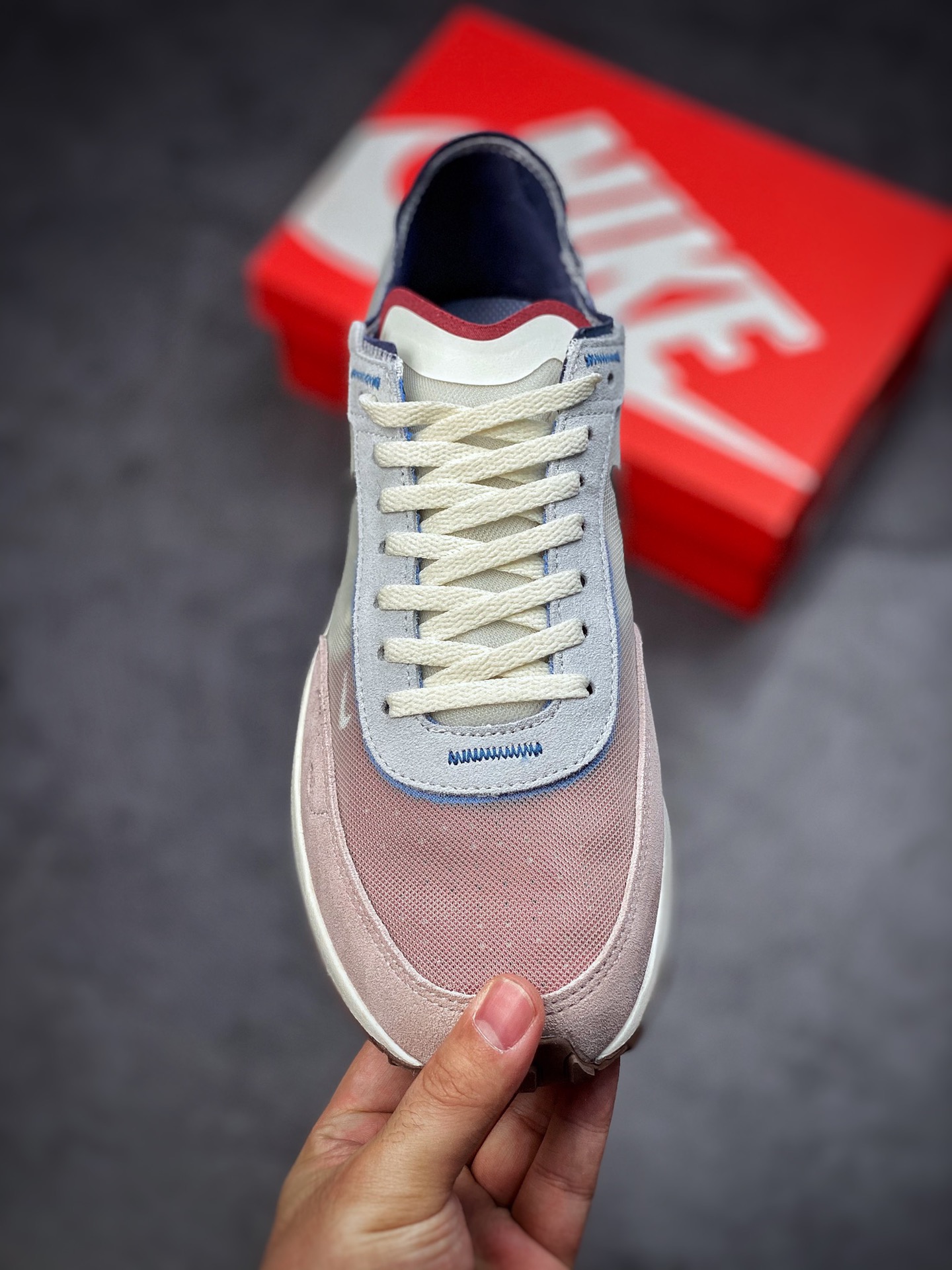 220 Nike Waffle One 低帮跑步鞋 黑粉紫 DM5446-701
