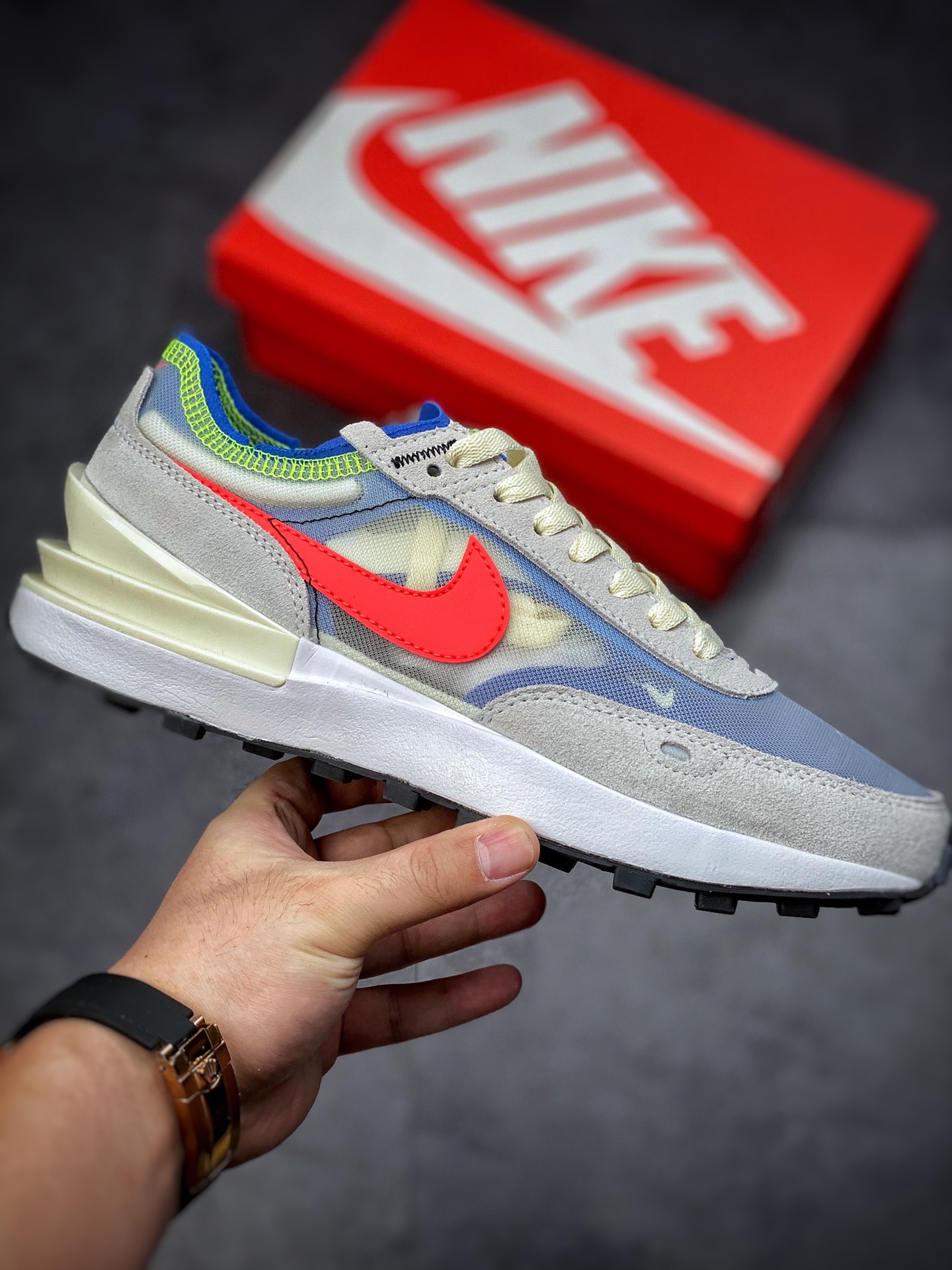 220 Nike Waffle One 复古运动休闲鞋 米蓝橙 DA7995-101