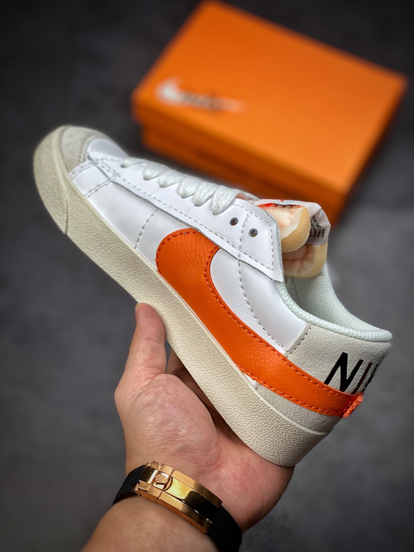 150 Nike Blazer Low’77 Jumbo 白灰橙 经典百搭低帮开拓者休闲运动板鞋DN2158-100