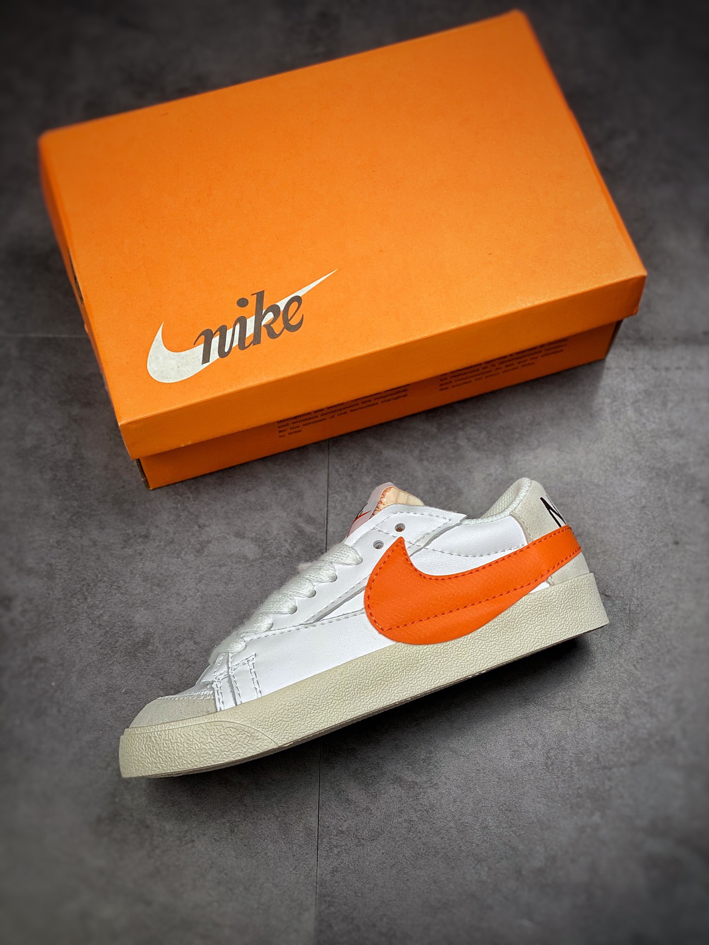 150 Nike Blazer Low’77 Jumbo 白灰橙 经典百搭低帮开拓者休闲运动板鞋DN2158-100