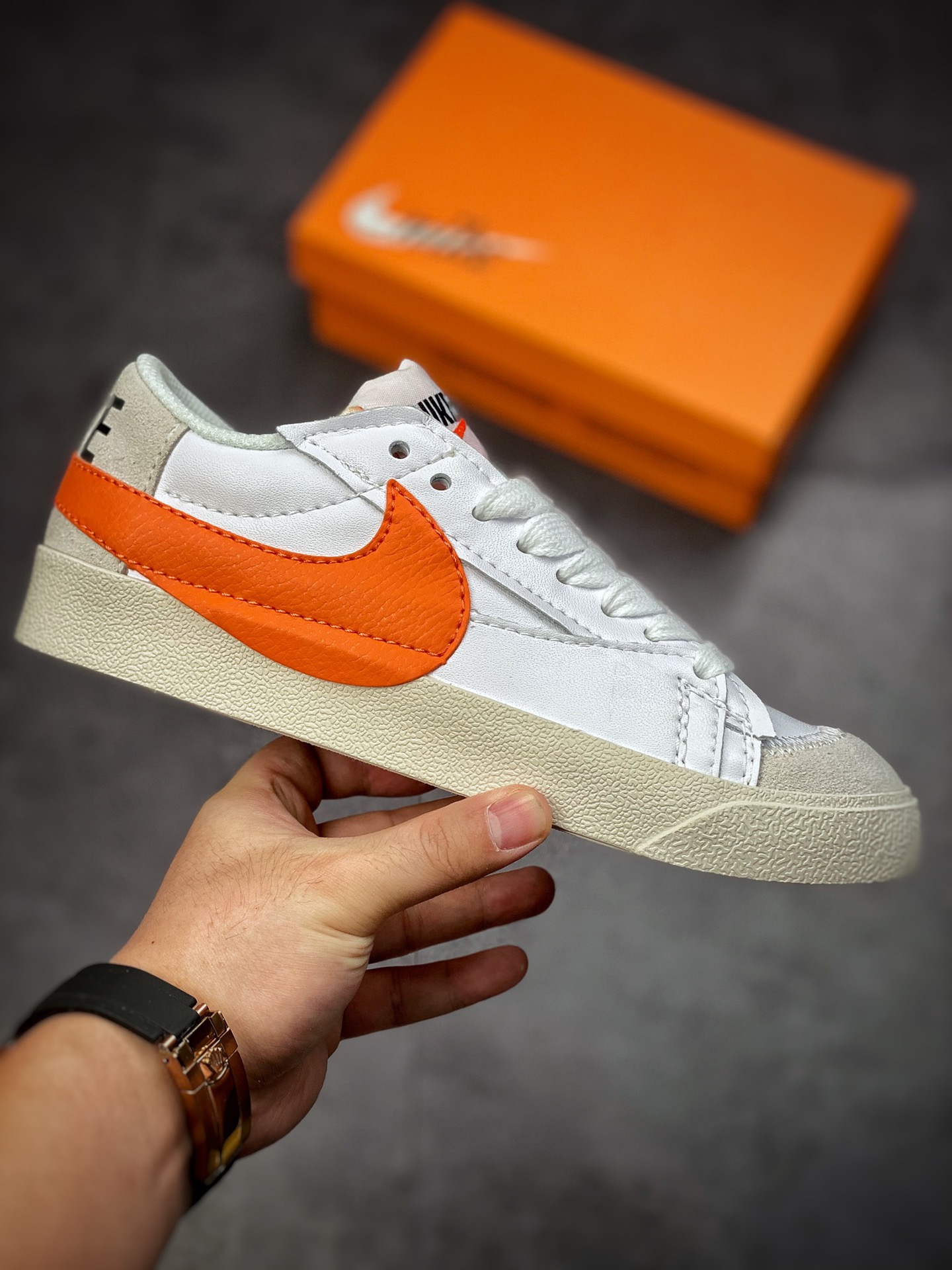 150 Nike Blazer Low’77 Jumbo 白灰橙 经典百搭低帮开拓者休闲运动板鞋DN2158-100