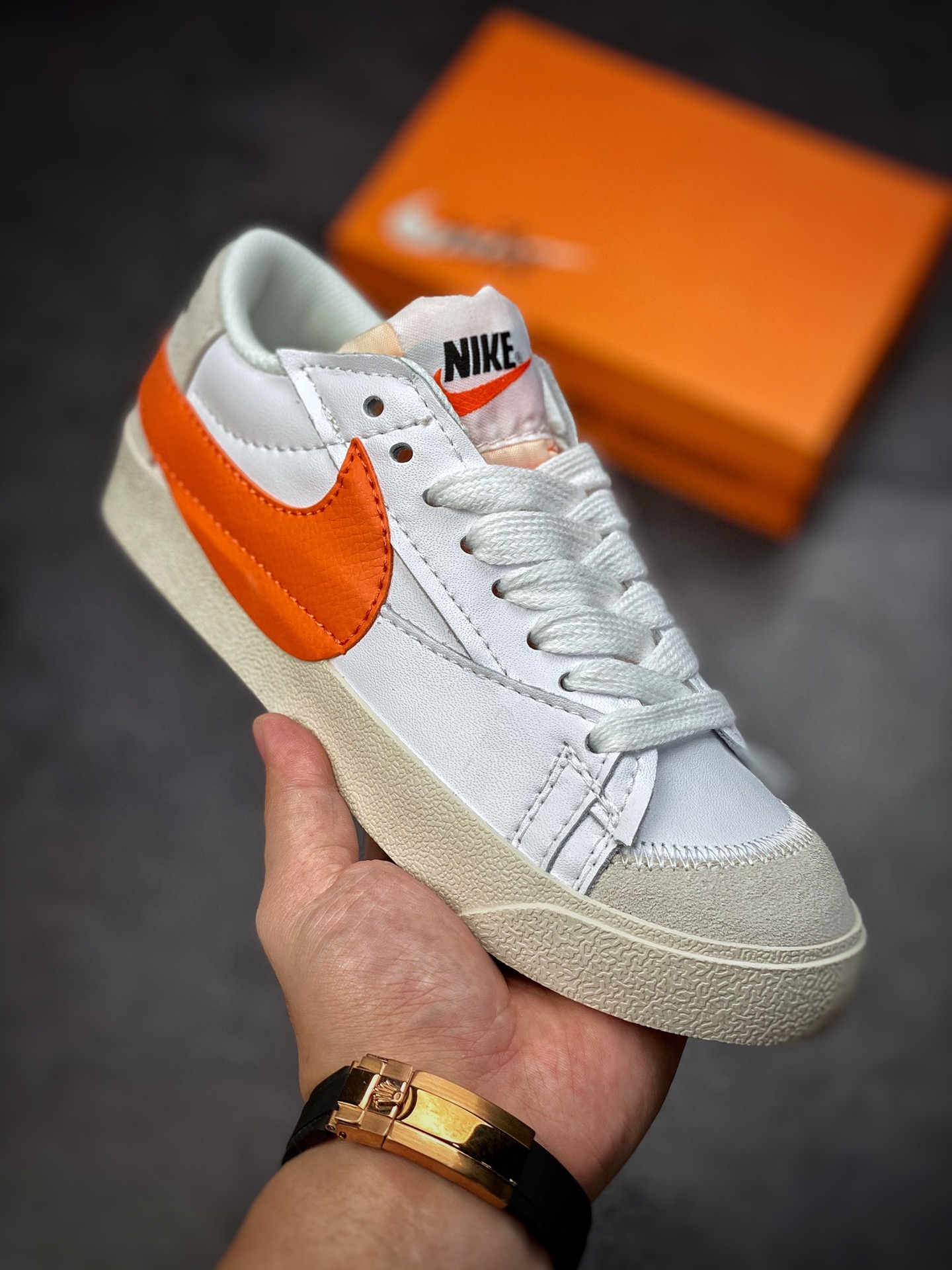 150 Nike Blazer Low’77 Jumbo 白灰橙 经典百搭低帮开拓者休闲运动板鞋DN2158-100