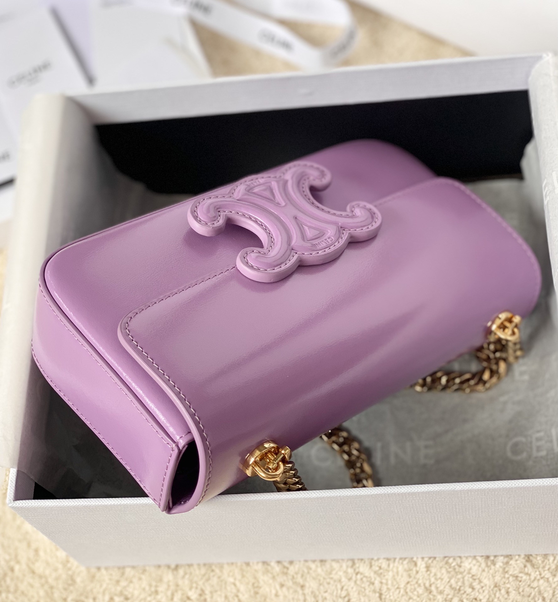 CELINE赛琳CUIR TRIOMPHE 凯旋门链条肩背包199242