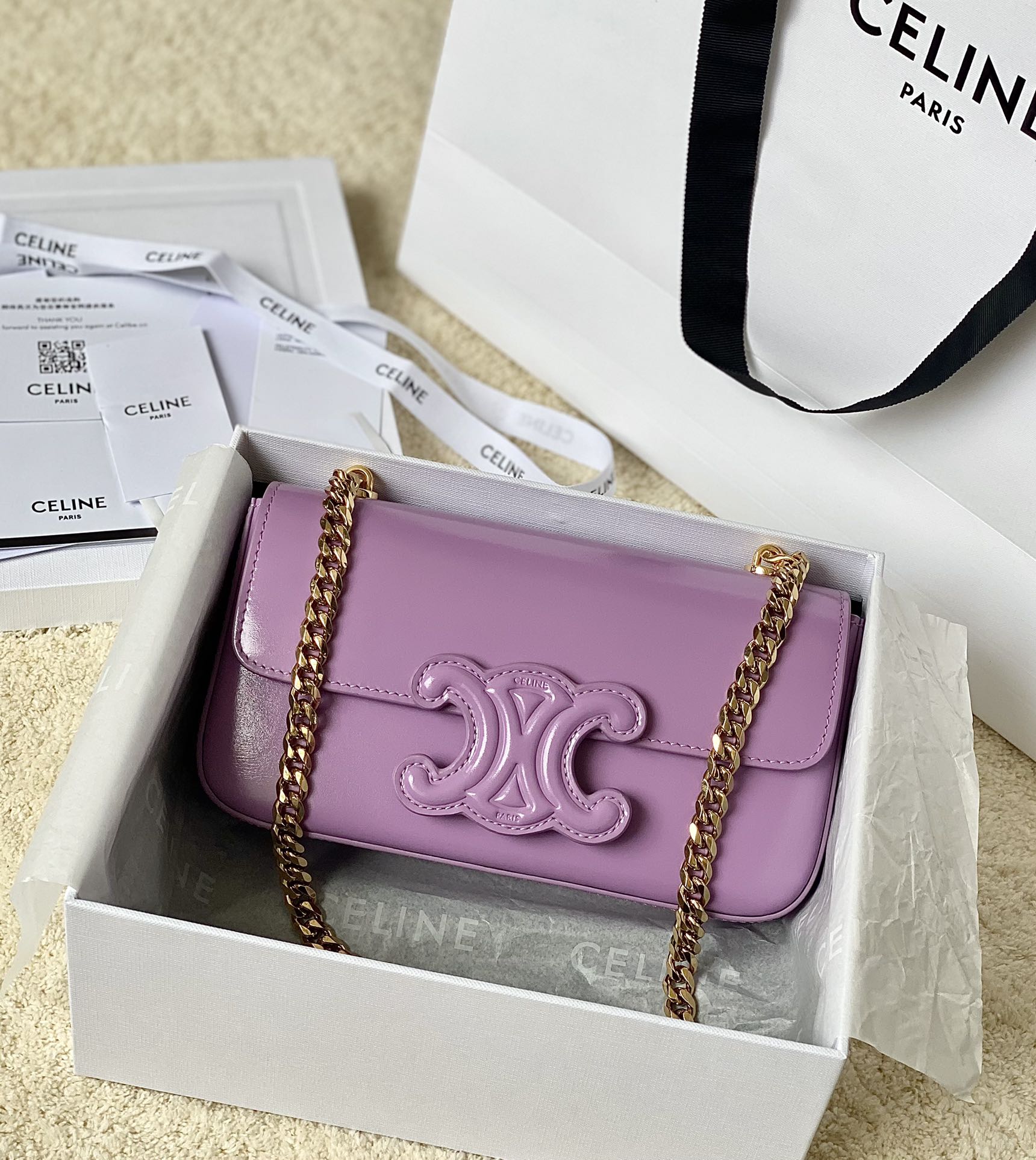 CELINE赛琳CUIR TRIOMPHE 凯旋门链条肩背包199242