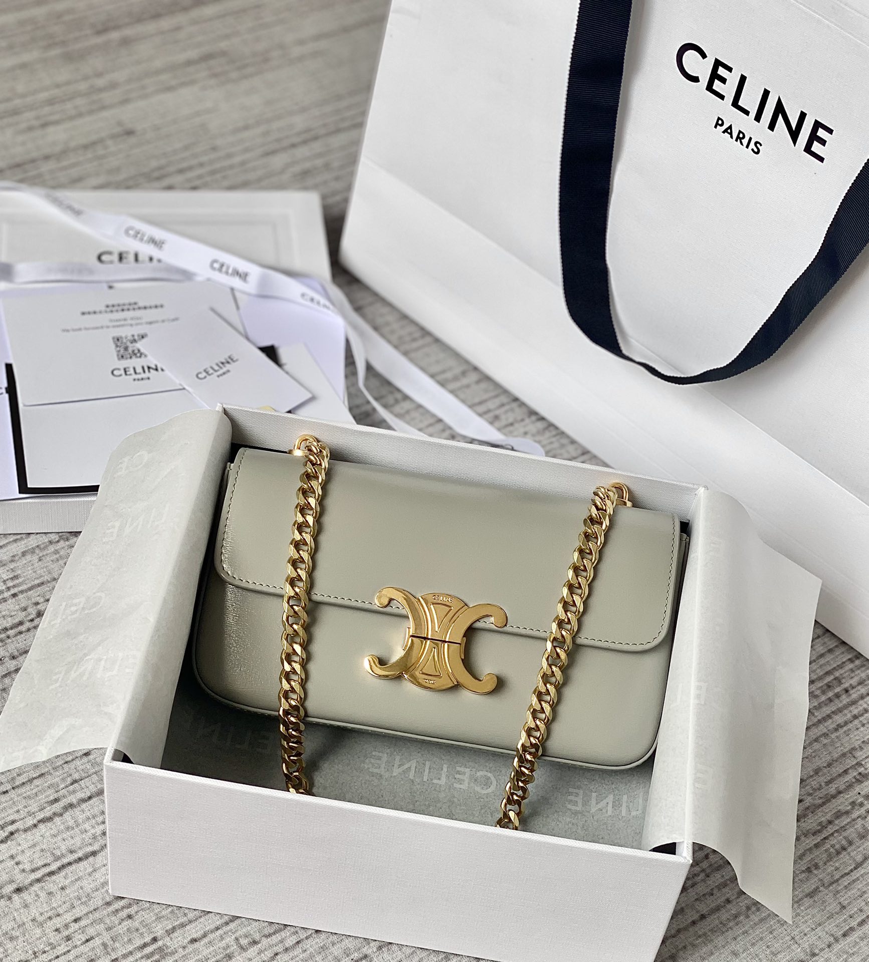 CELINE 秀场新品 最新经典款链条腋下包 197992灰