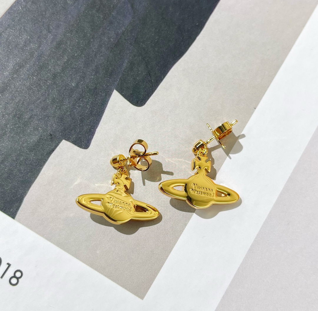 新款☑️ Vivienne Westwood西太后满钻土星耳钉耳环