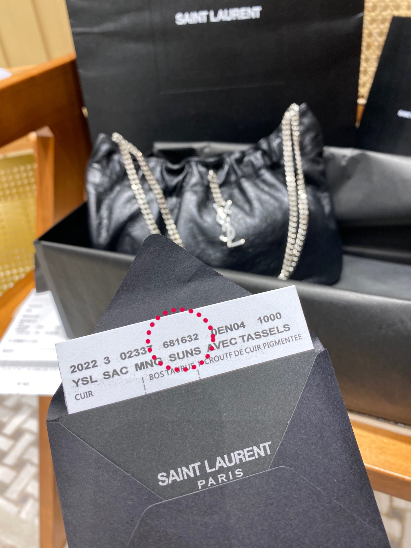 Saint laurent Ysl 专柜新款云朵型腋下链条包 681632黑色银扣