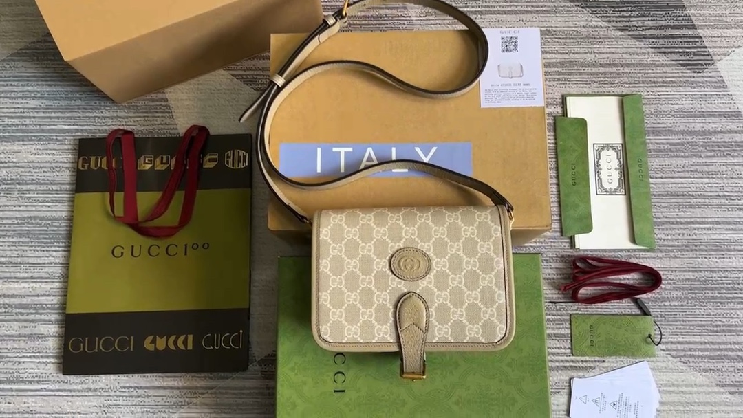 Gucci Ophidia Crossbody & Shoulder Bags Beige PVC
