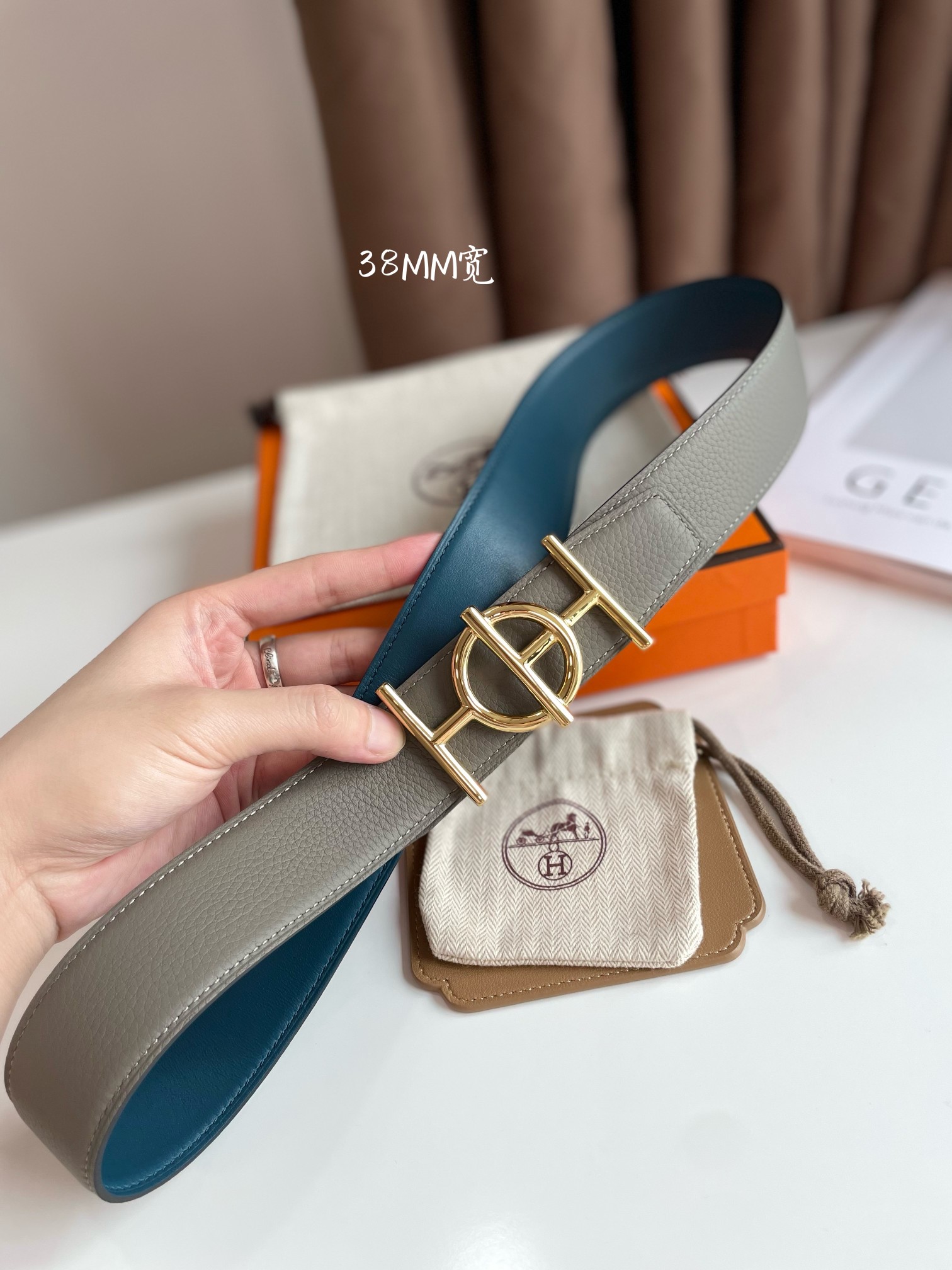 爱马仕 Hermès 奢华工坊高定皮带腰带配饰 #38859B8B 5