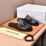 Louis Vuitton Shoes Half Slippers Plain Toe Calfskin Cowhide Genuine Leather