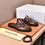 Quality Replica
 Louis Vuitton Luxury
 Shoes Half Slippers Plain Toe Calfskin Cowhide Genuine Leather