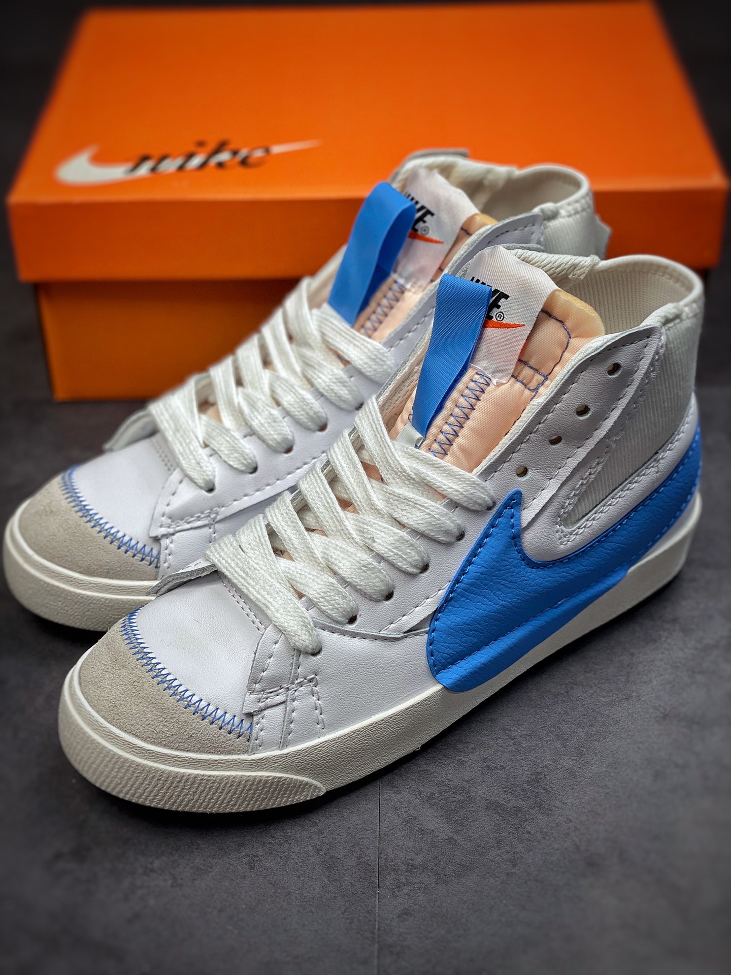 160 Nike Blazer Mid’77 Jumbo 白蓝 经典百搭低帮开拓者休闲运动板鞋DD3111-103