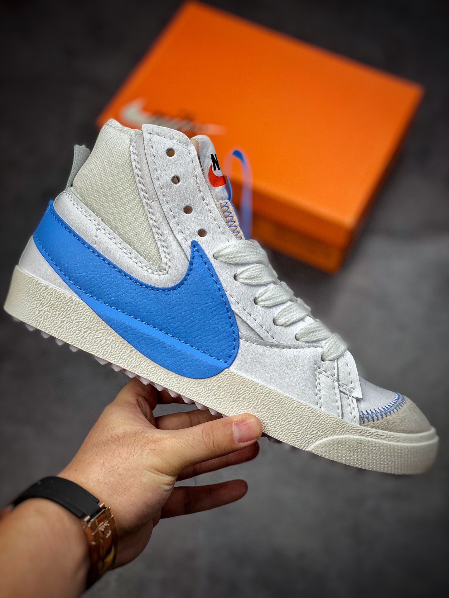 160 Nike Blazer Mid’77 Jumbo 白蓝 经典百搭低帮开拓者休闲运动板鞋DD3111-103