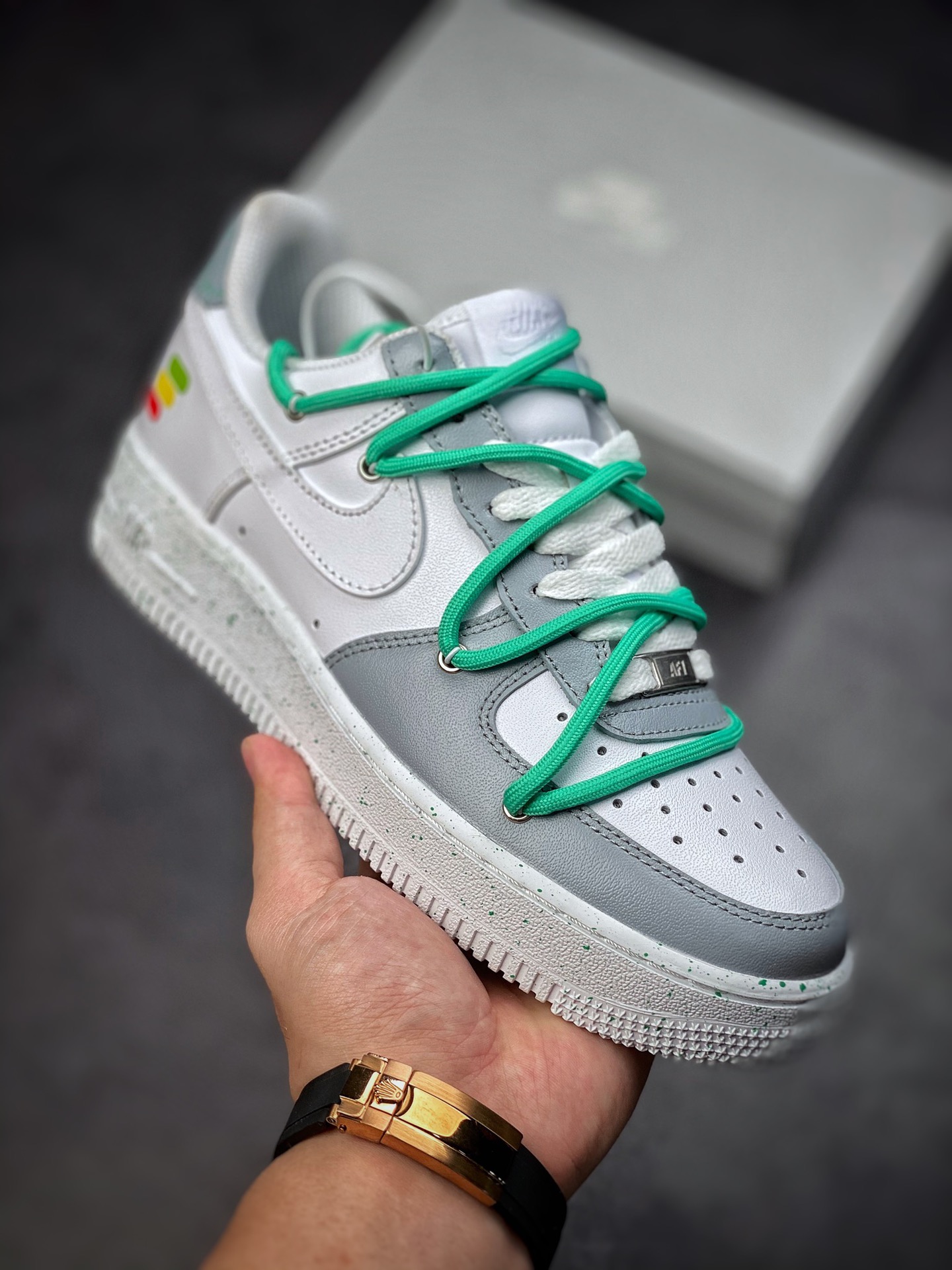 200 Nike Air Force 1 Low 07 灰白绿绑绳 CW2288-111
