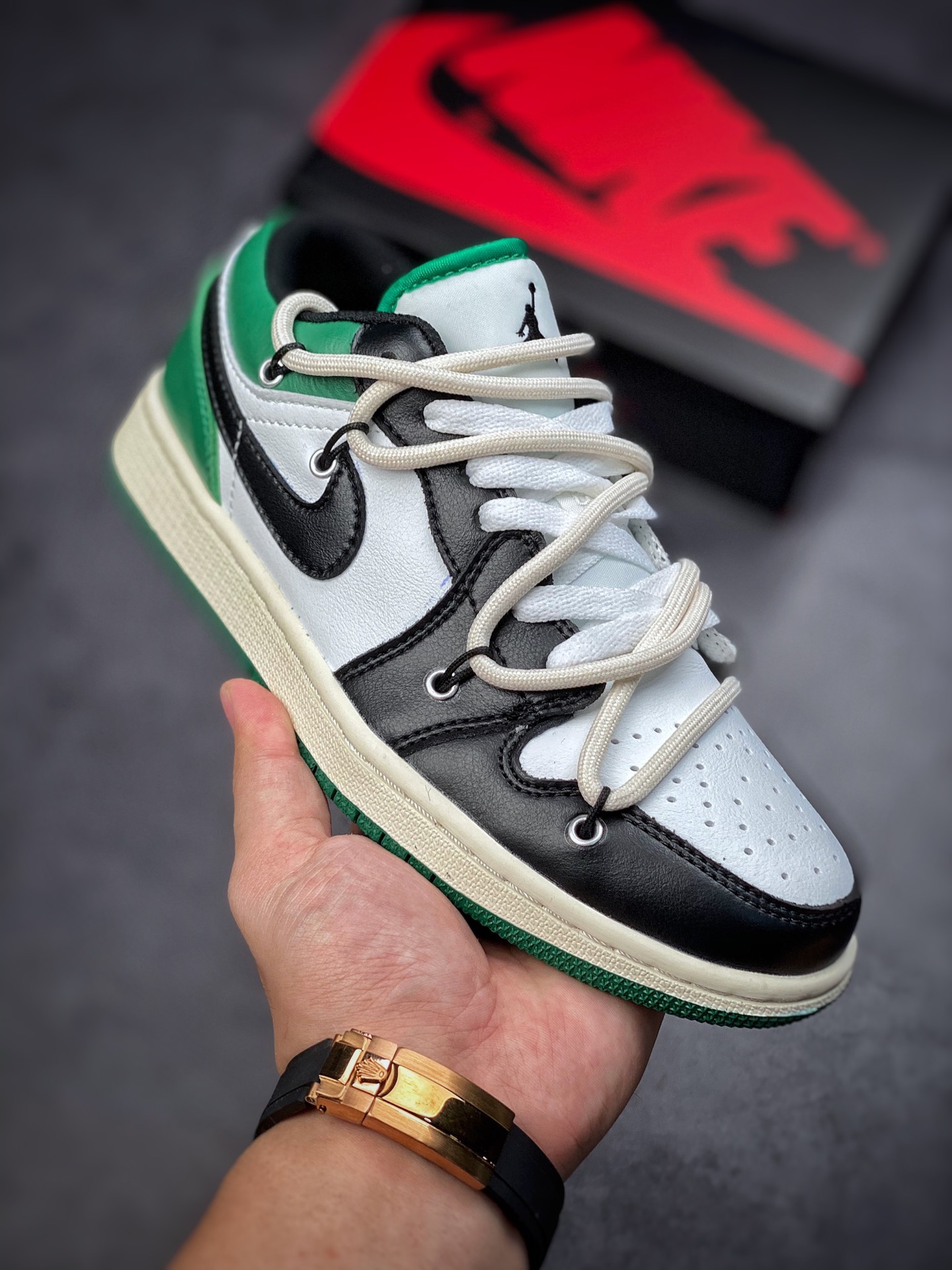 170 Air Jordan AJ1 Low 绿解构绑带 553558-113