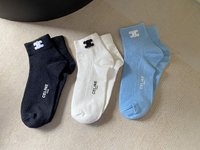 Celine mirror quality
 Sock- Short Socks Black Blue White Cotton