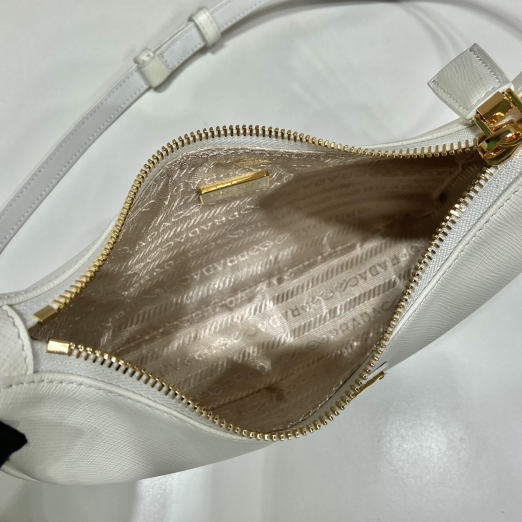 PRADA普拉达进口十字纹牛皮Hobo手拎/腋下包/斜挎包1BC204B