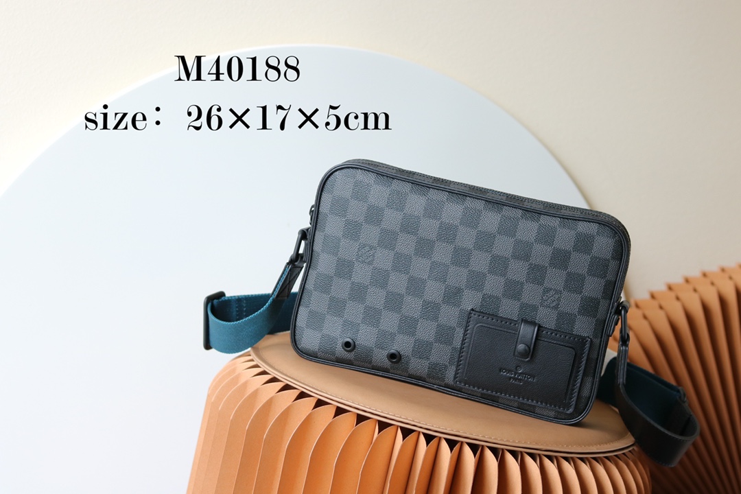 Louis Vuitton Good
 Messenger Bags Black Grid Damier Graphite Canvas N40188