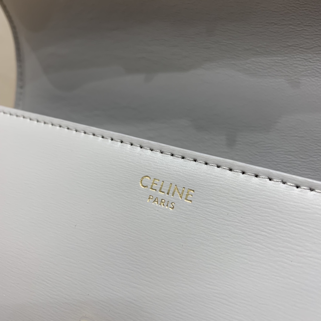 CELINE CHAIN SHOULDER 20.5CM BAG 197993灰色/金扣