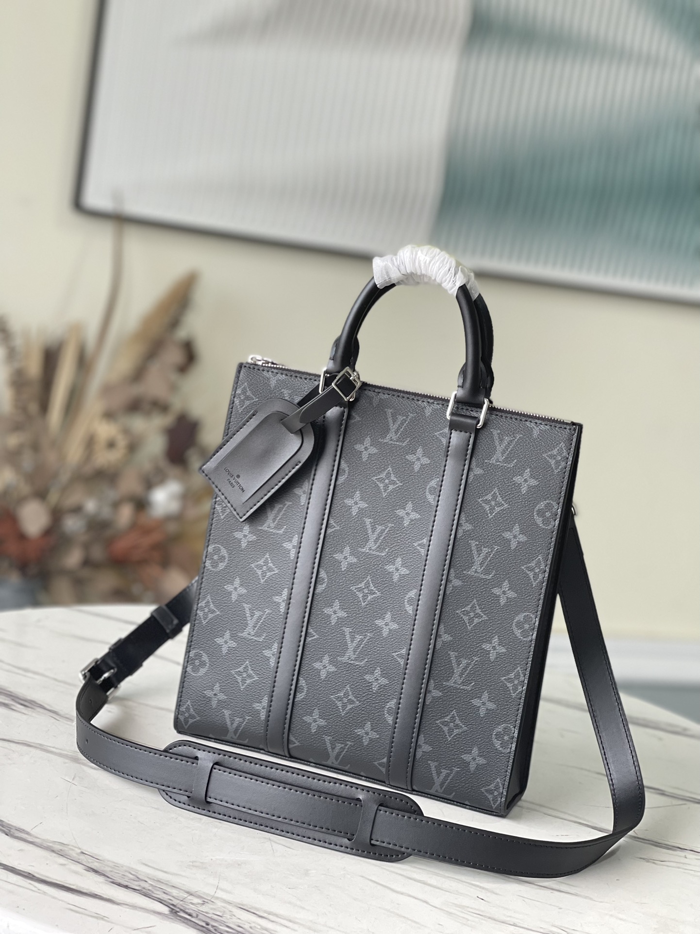 Louis Vuitton LV Sac Plat Bags Handbags Monogram Eclipse Canvas M46098