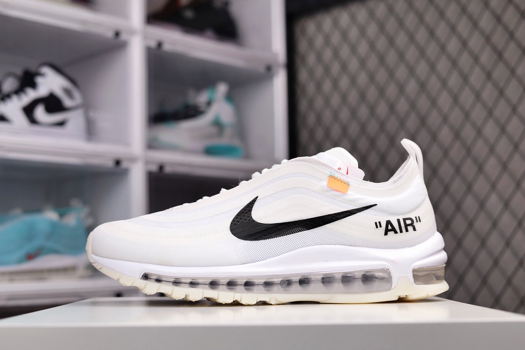 H5 Off-White X Nike Air Max 97 OG OW子弹限量联名系列 休闲运动跑步鞋原档案数据开发 韩国进口网纱进口TPU原面 高频原厂高吨位进口机台成型 独家渠道原厂真气垫大底成型 只力求完美打造全网最强鞋带非市场印刷字体×633XQ官方